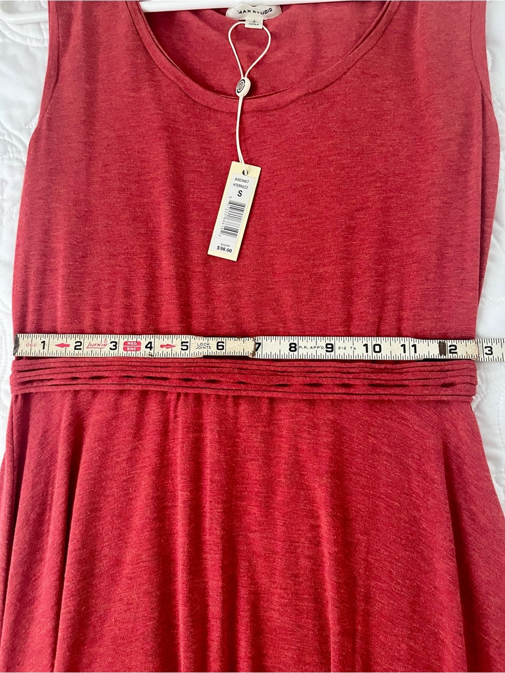Max Studio Soft Crimson Red Sleeveless Fit-and-Flare Dress - Picture 12 of 15
